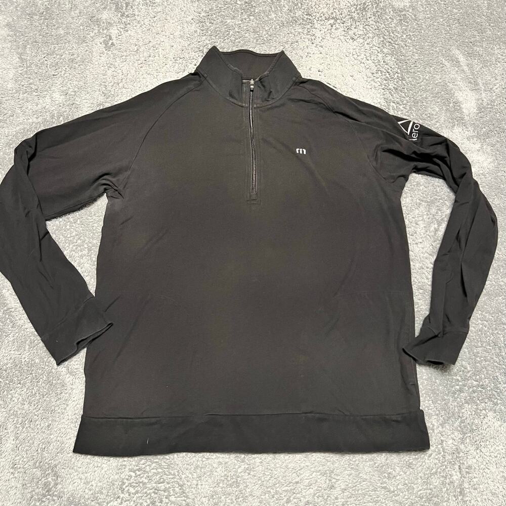 Travis Mathew Shirt Mens XL Black Quarter Zip Long Sleeve Qzip